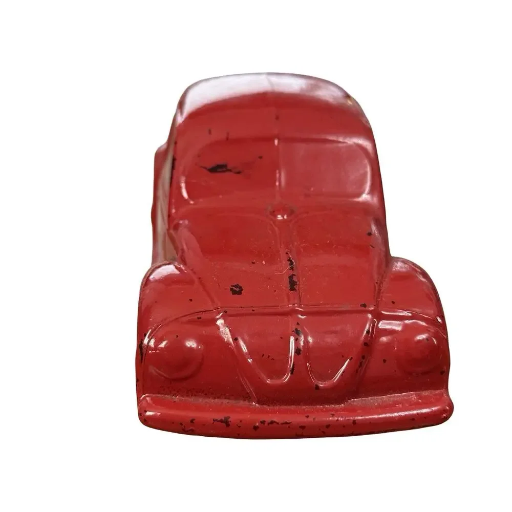 Avon Vintage Volkswagon Bug Car Red Collectible Bottle Cologne Glass Empty
